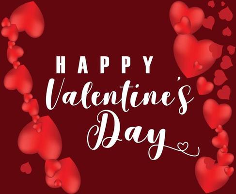 saint valentine's day design with red hearts and background