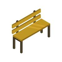 Isometric Bench On White Background vector