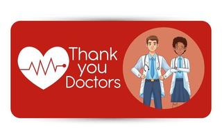 interracial doctor characters vector