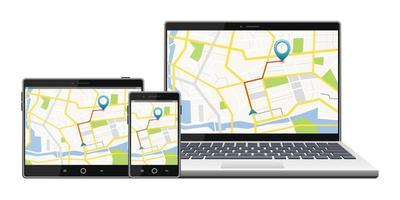 GPS satellite navigation system on screen vector