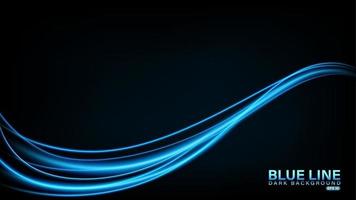 Blue line of light on dark background, Vector Illustration