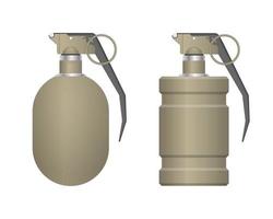 Set of realistic hand grenade isolated on white background set vector