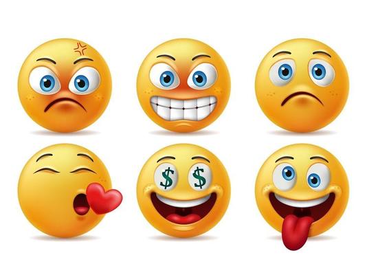 Smiling faces emoticon character set