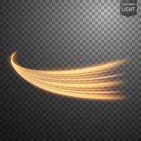 Abstract gold wavy line of light with a dark background vector