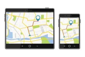 GPS satellite navigation system on screen vector