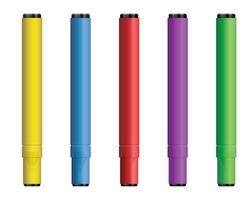 Set of colored markers vector illustration