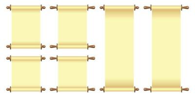 Blank paper scroll vector illustration isolated on white