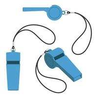 Set of blue whistles vector illustration