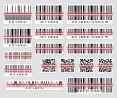 Set of product barcode and qr code vector illustration