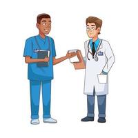 professional doctor and surgeon characters vector