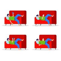 Lazy Boy Laying Down On Couch vector