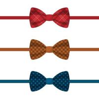 Set of colored bow ties vector illustration