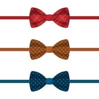 Set of colored bow ties vector illustration