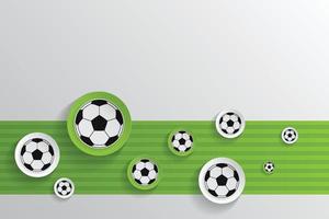 Soccer ball with soccer field pattern background vector