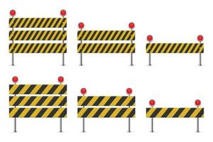 en construcción barrera para conjunto de carreteras vector