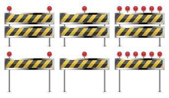 Under construction barrier for road set vector