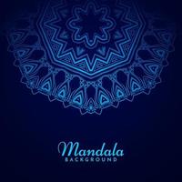 Ethnic blue color mandala design decorative background vector