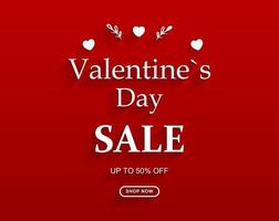 Valentines Day sale banner vector