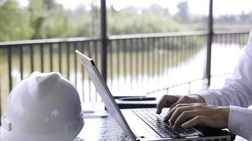 Business Man Typing Keyboard While Working video