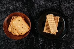 Cookies on a dark background photo