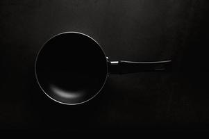 Black frying pan top view