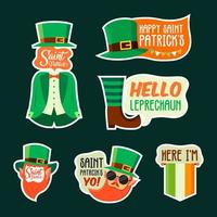 Saint Patrick's Cute Sticker Set vector