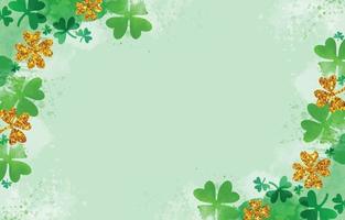 Watercolor and Glitter Shamrock Background vector