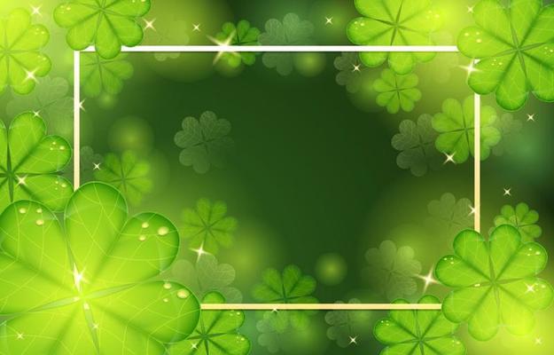 Shining Shamrock Leaf Background