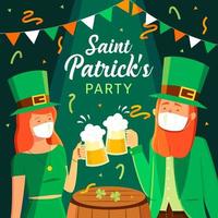 Saint Patrick's Party with New Normal Protocol vector