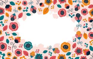 Flat Hand Drawn Flower Background vector