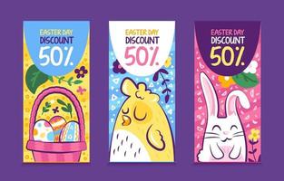 3 Pack of Fun Banners for Easter Day vector