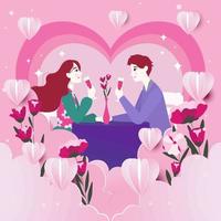 pareja romántica en el día de san valentín vector