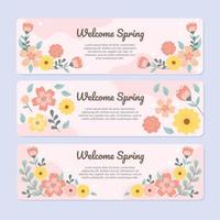 Refreshing Pink Spring With Scattered Flowers vector