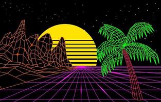 retro futurismo fondo 3d estructura metálica vector