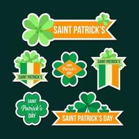 Clover Sticker Set for Saint Patricks Event vector