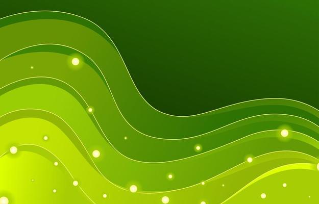 Green Calm Dynamic Wave Background with Gradient Colors