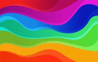 Abstract Rainbow Wavy Background vector