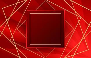 Red Background with Light Sharp Lines and Centered Square Frame vector