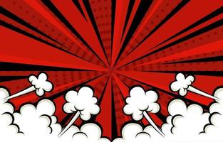 Comic Style Red Background with Cloud