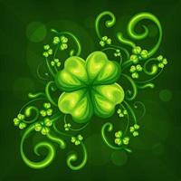 Beautiful Glowing Clover Leaves Illustration vector