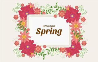 Floral Red Flower Spring Background vector