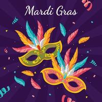 mardi gras en diseño plano vector