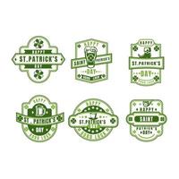 Vintage St. Patrick Day Shamrock label set vector