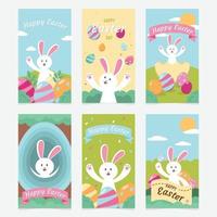 Social Media Post for Easter with White Rabbit vector