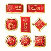 Chinese New Year Sale Label Collection vector