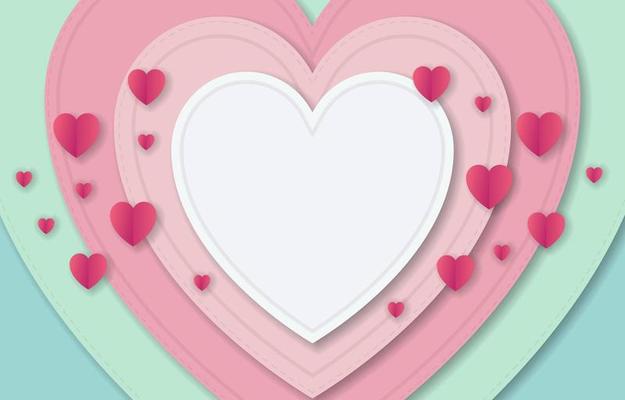 Paper Style Valentine Background