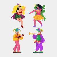 Mardi Gras Character set vector