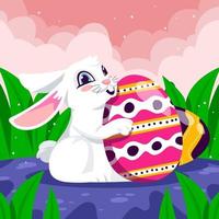 Rabbit Hold An Easter Egg vector