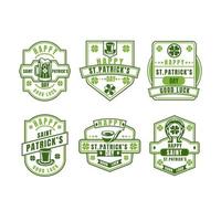 Vintage St. Patrick Day Shamrock label bundle vector