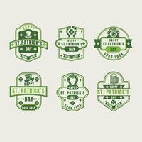 Vintage St. Patrick Day Shamrock labels set vector